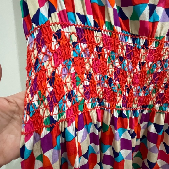 Kate Spade Multicolor Tile Silk Blaire Midi Dress - Picture 3 of 10